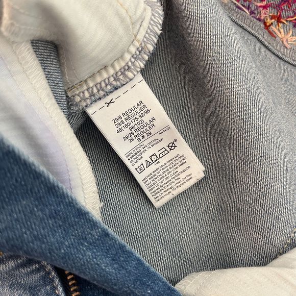 GAP Cigarette High Rise Jeans Hand Embroidered Size 29 - Picture 10 of 10